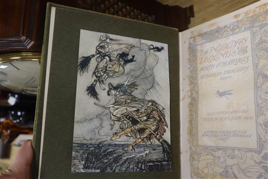 Three Arthur Rackham illustrated books: Peter Pan in Kensington Gardens, 4th edition, published 1907; Snowdrop